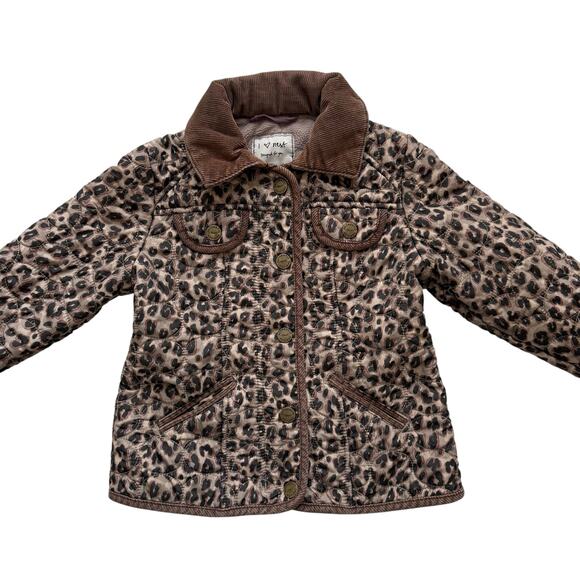 Next Animal Print Fleece Lined Quilted Coat Size 3-4y - Picture 2 of 6